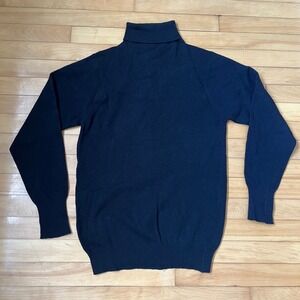 Peter Scott Black Lambswool Turtleneck Sweater Made in Scotland